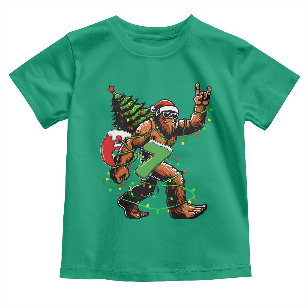 Funny Santa Bigfoot 67 Christmas Tree Xmas Lights Toddler T Shirt - Wonder Print Shop