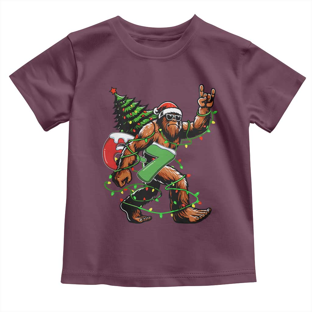Funny Santa Bigfoot 67 Christmas Tree Xmas Lights Toddler T Shirt - Wonder Print Shop