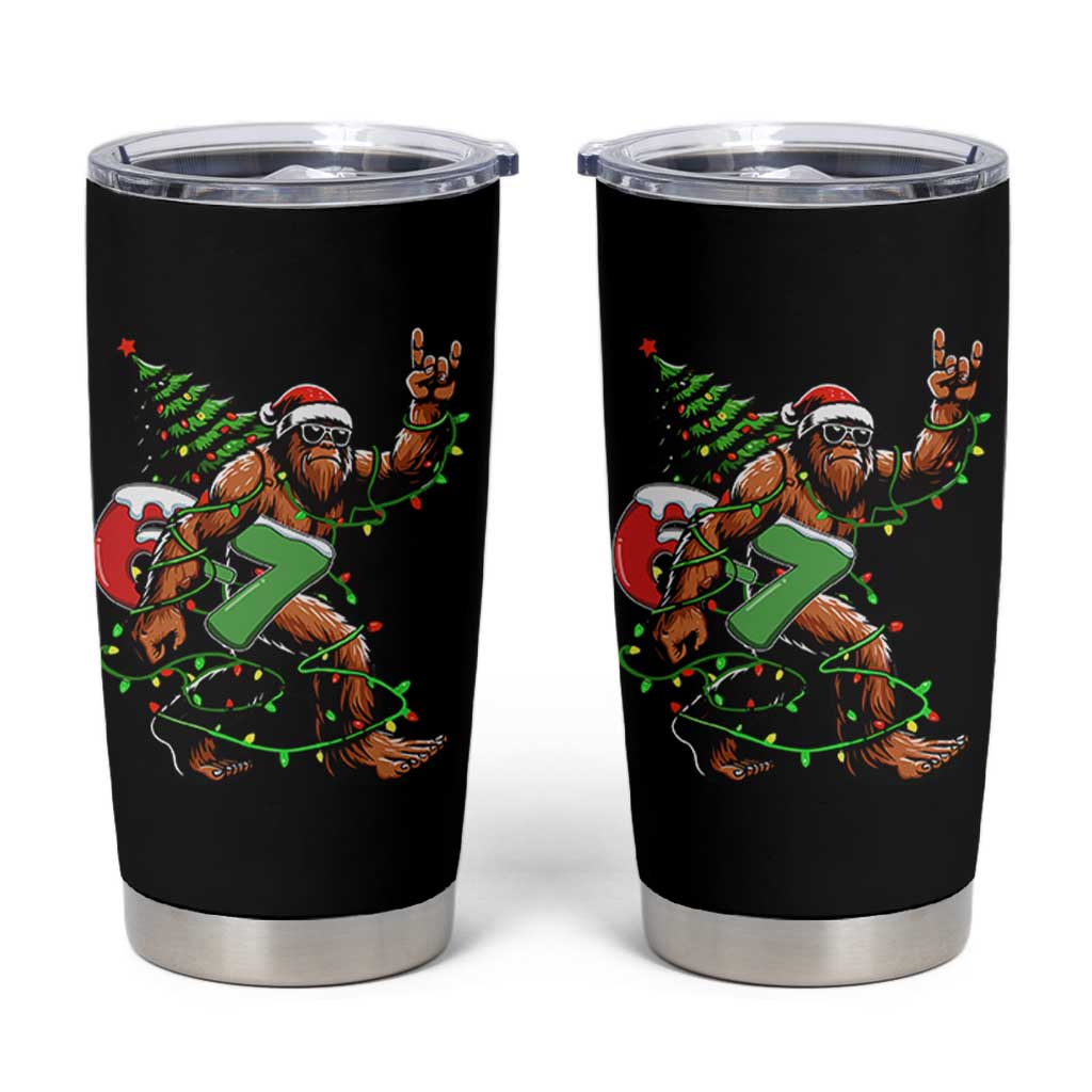 Funny Santa Bigfoot 67 Christmas Tree Xmas Lights Tumbler Cup - Wonder Print Shop