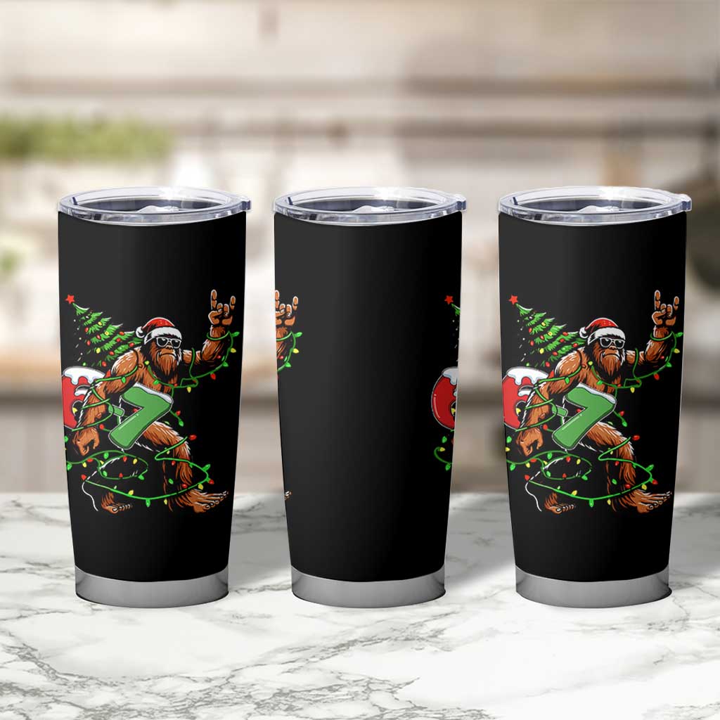 Funny Santa Bigfoot 67 Christmas Tree Xmas Lights Tumbler Cup - Wonder Print Shop