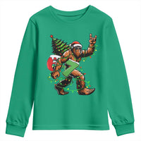Funny Santa Bigfoot 67 Christmas Tree Xmas Lights Youth Sweatshirt - Wonder Print Shop