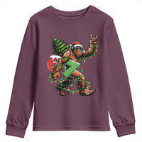 Funny Santa Bigfoot 67 Christmas Tree Xmas Lights Youth Sweatshirt - Wonder Print Shop