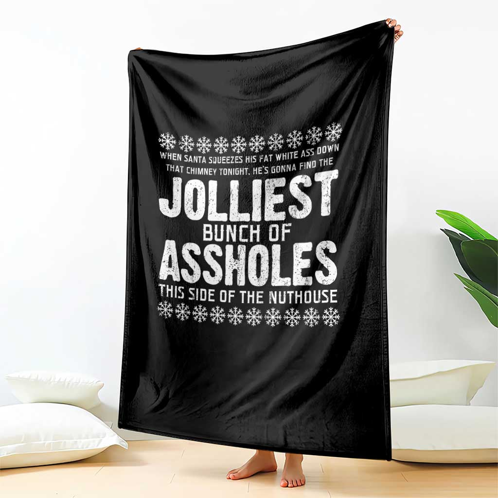Funny Christmas Vacation Jolliest Bunch Of Assholes Throw Blanket Xmas Movie - Wonder Print Shop