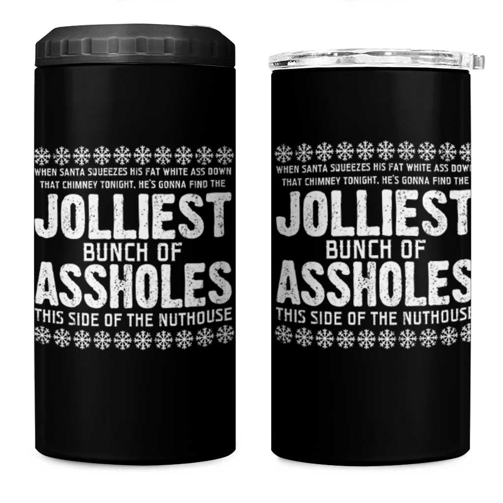 Funny Christmas Vacation Jolliest Bunch Of Assholes 4 in 1 Can Cooler Tumbler Xmas Movie - Wonder Print Shop