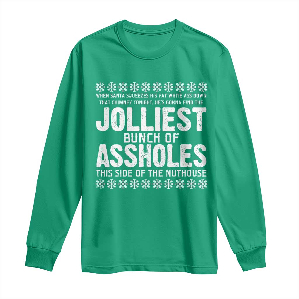 Funny Christmas Vacation Jolliest Bunch Of Assholes Long Sleeve Shirt Xmas Movie - Wonder Print Shop