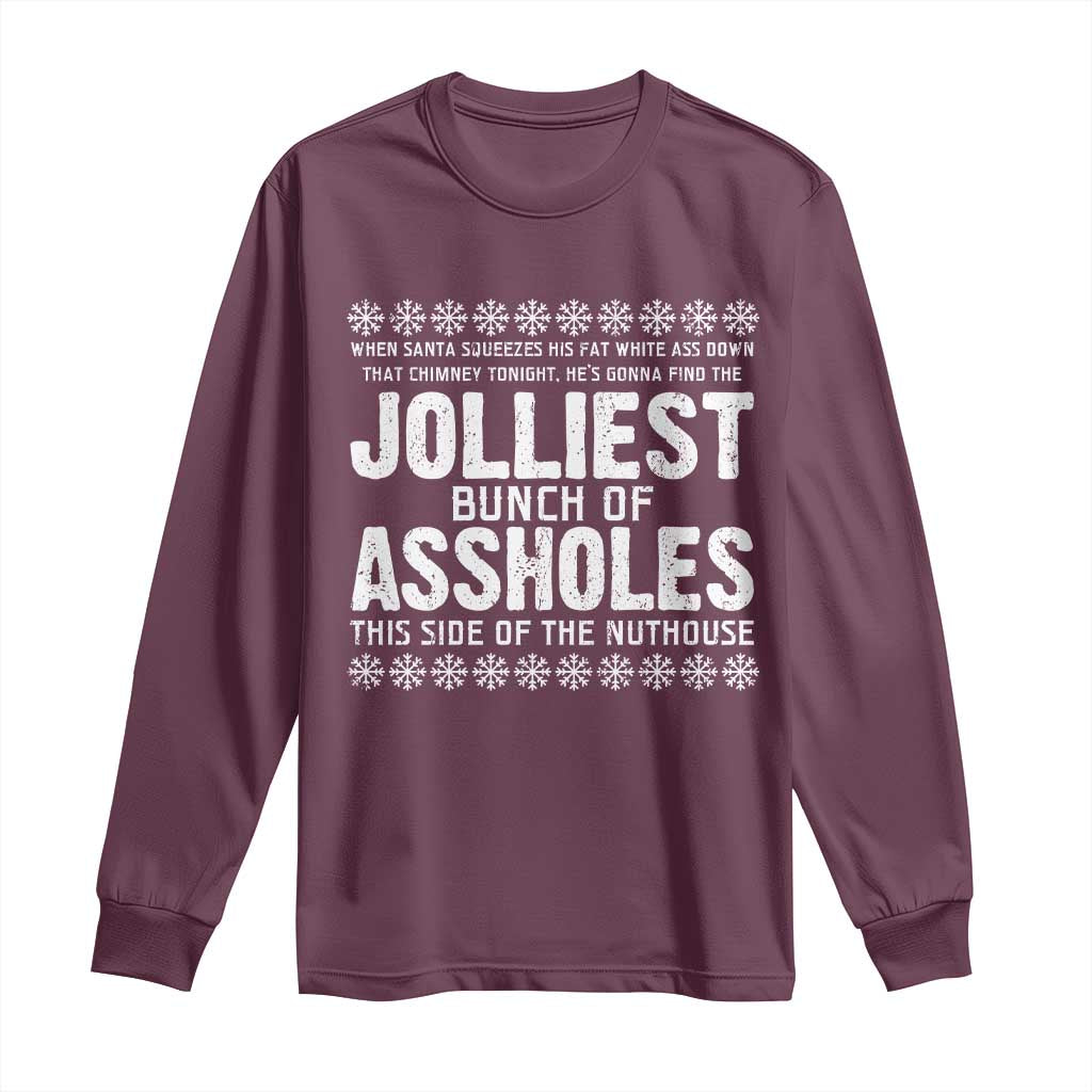 Funny Christmas Vacation Jolliest Bunch Of Assholes Long Sleeve Shirt Xmas Movie - Wonder Print Shop