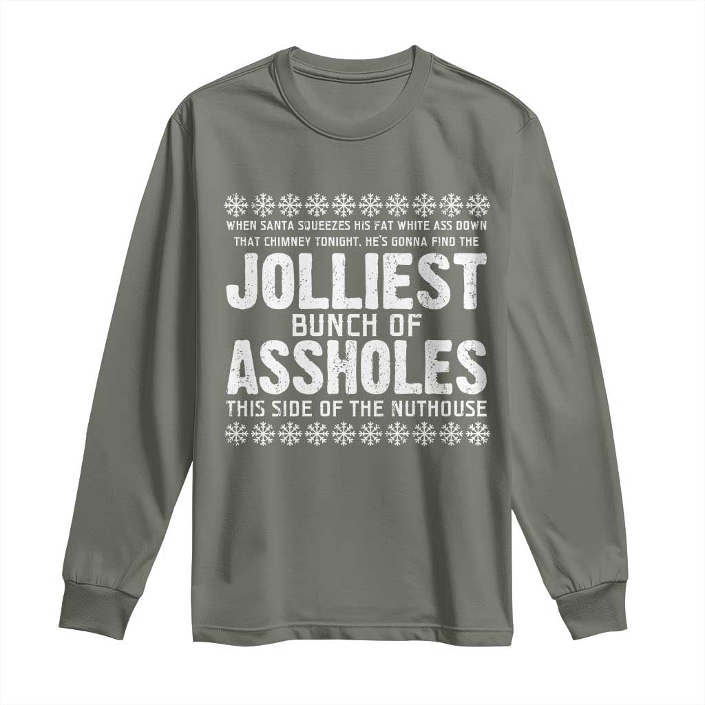 Funny Christmas Vacation Jolliest Bunch Of Assholes Long Sleeve Shirt Xmas Movie - Wonder Print Shop
