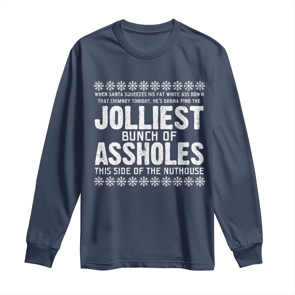 Funny Christmas Vacation Jolliest Bunch Of Assholes Long Sleeve Shirt Xmas Movie - Wonder Print Shop