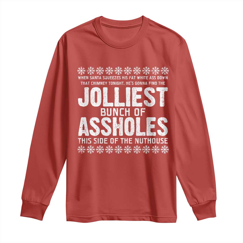 Funny Christmas Vacation Jolliest Bunch Of Assholes Long Sleeve Shirt Xmas Movie - Wonder Print Shop