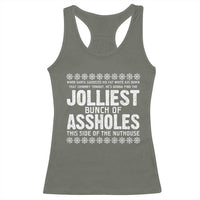 Funny Christmas Vacation Jolliest Bunch Of Assholes Racerback Tank Top Xmas Movie - Wonder Print Shop
