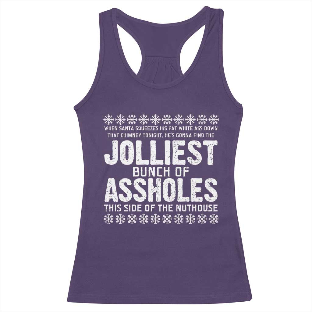 Funny Christmas Vacation Jolliest Bunch Of Assholes Racerback Tank Top Xmas Movie - Wonder Print Shop