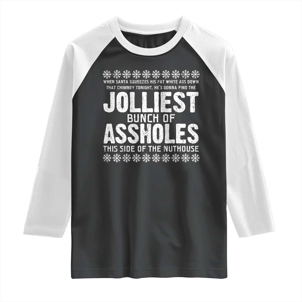 Funny Christmas Vacation Jolliest Bunch Of Assholes Raglan Shirt Xmas Movie - Wonder Print Shop