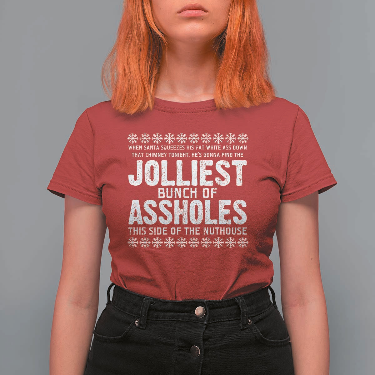 Funny Christmas Vacation Jolliest Bunch Of Assholes T Shirt For Women Xmas Movie - Wonder Print Shop