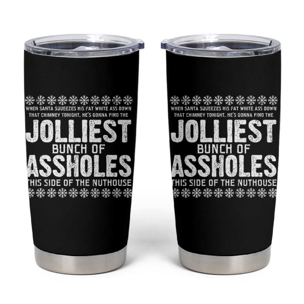 Funny Christmas Vacation Jolliest Bunch Of Assholes Tumbler Cup Xmas Movie - Wonder Print Shop