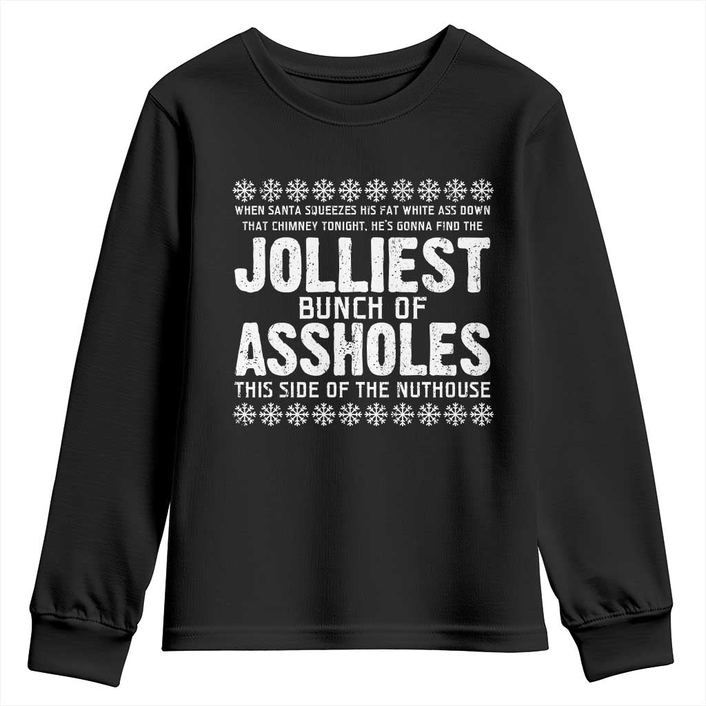 Funny Christmas Vacation Jolliest Bunch Of Assholes Youth Sweatshirt Xmas Movie - Wonder Print Shop