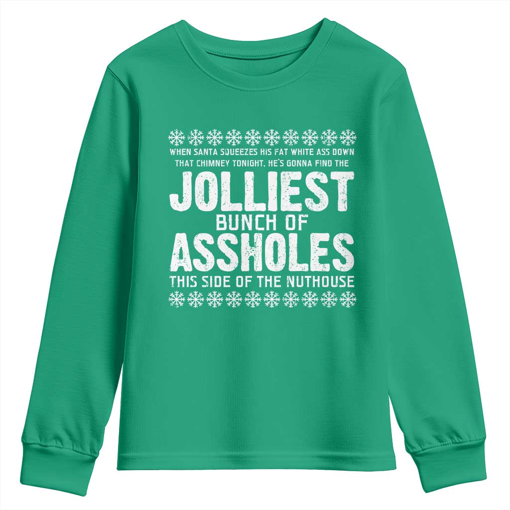 Funny Christmas Vacation Jolliest Bunch Of Assholes Youth Sweatshirt Xmas Movie - Wonder Print Shop