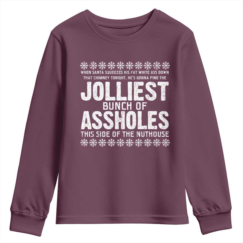 Funny Christmas Vacation Jolliest Bunch Of Assholes Youth Sweatshirt Xmas Movie - Wonder Print Shop