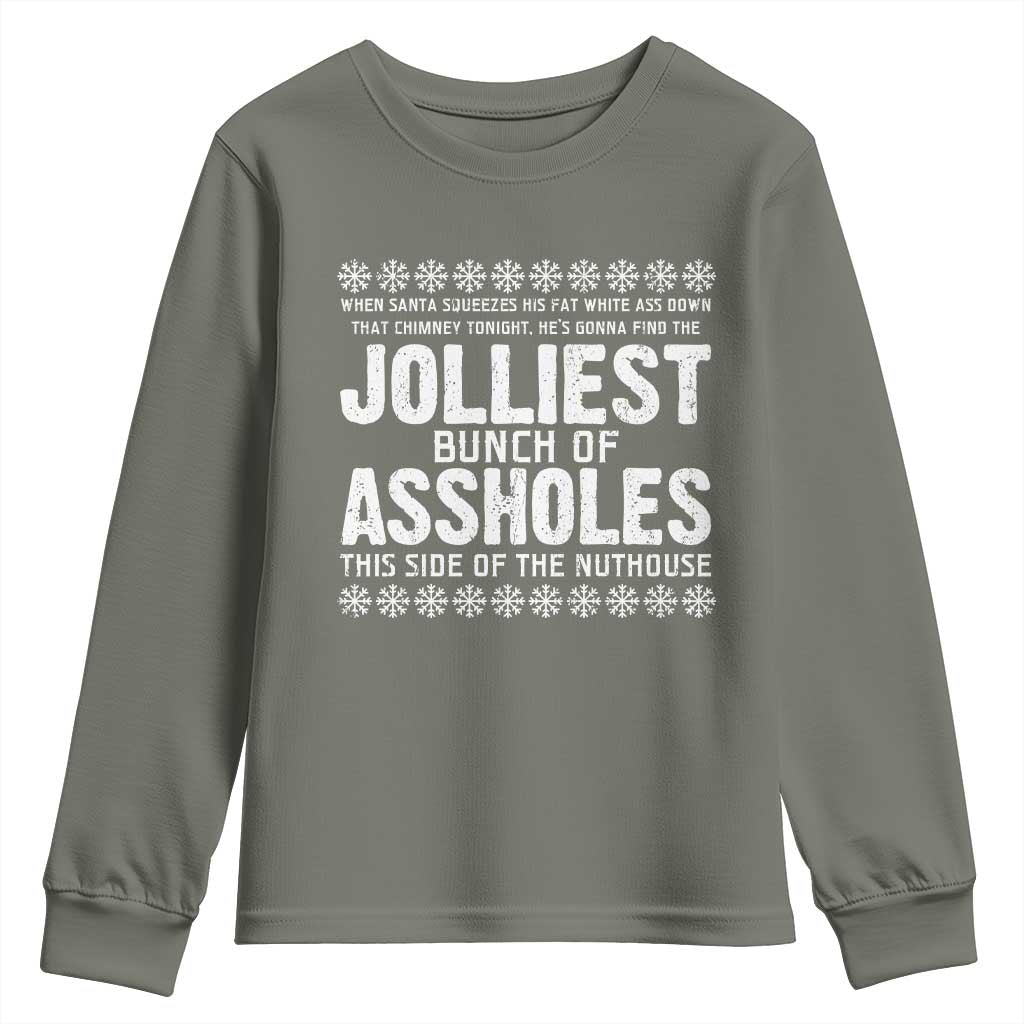 Funny Christmas Vacation Jolliest Bunch Of Assholes Youth Sweatshirt Xmas Movie - Wonder Print Shop