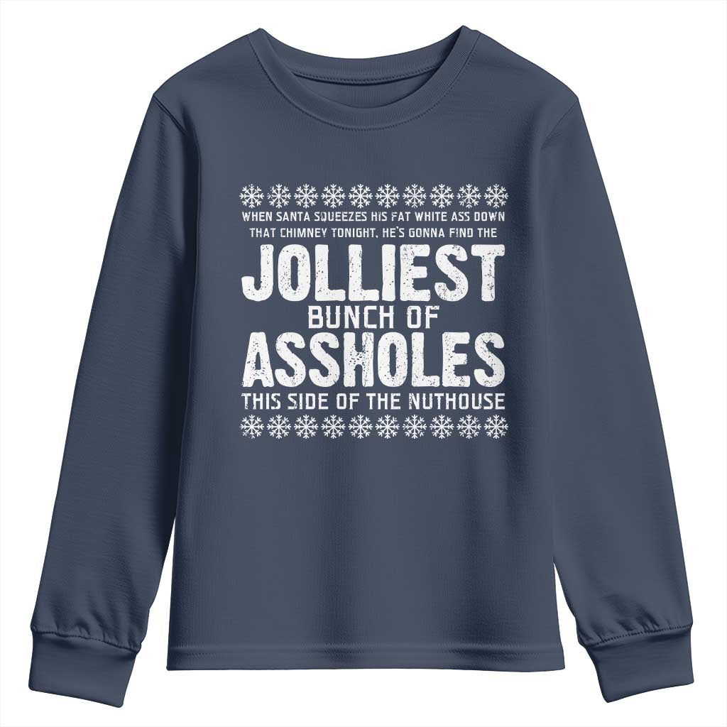 Funny Christmas Vacation Jolliest Bunch Of Assholes Youth Sweatshirt Xmas Movie - Wonder Print Shop