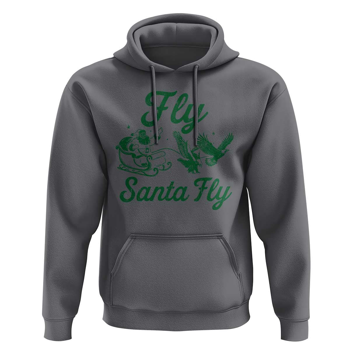 Funny Christmas Philadelphia Fan Hoodie Fly Santa Fly Eagles Philly Pride - Wonder Print Shop