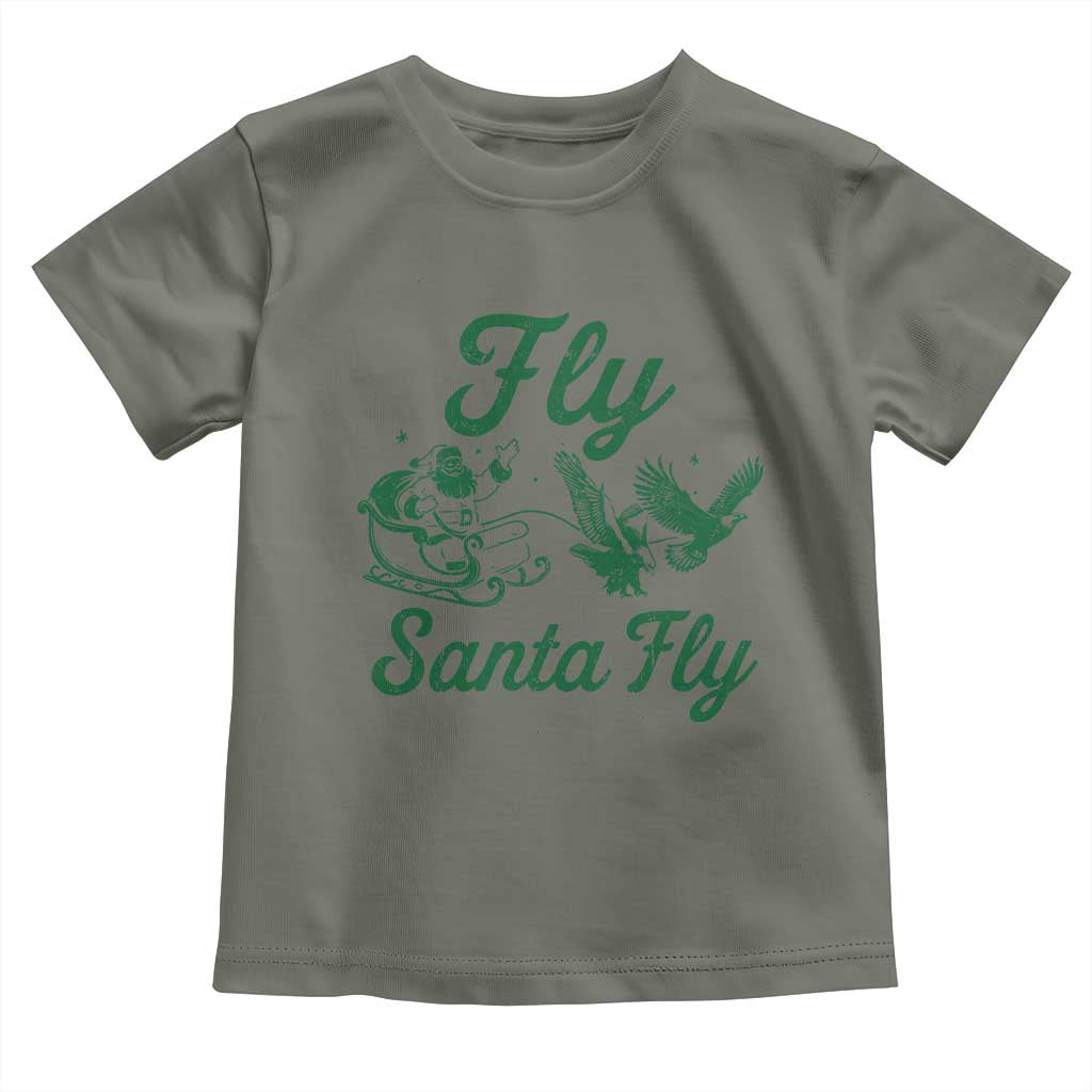 Funny Christmas Philadelphia Fan Toddler T Shirt Fly Santa Fly Eagles Philly Pride - Wonder Print Shop