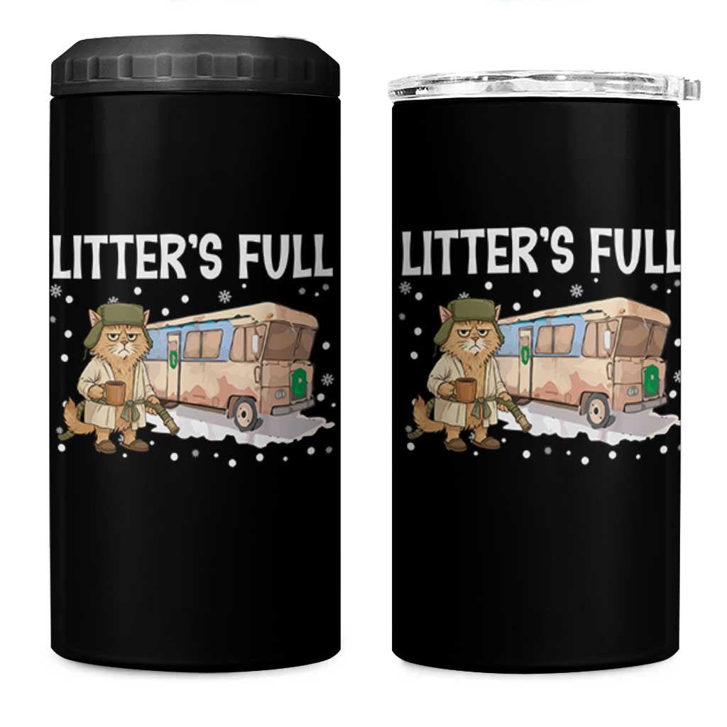 Funny Christmas Vacation Litter's Full Cat 4 in 1 Can Cooler Tumbler Xmas Movie - Wonder Print Shop