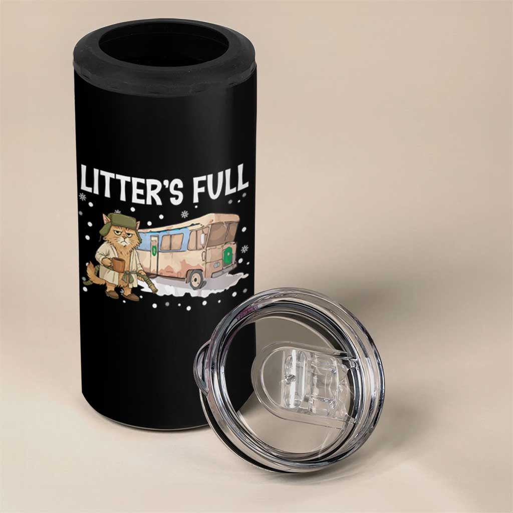 Funny Christmas Vacation Litter's Full Cat 4 in 1 Can Cooler Tumbler Xmas Movie - Wonder Print Shop