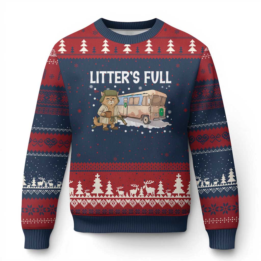 Funny Xmas Vacation Litter's Full Cat Ugly Christmas Sweater Xmas Movie - Wonder Print Shop