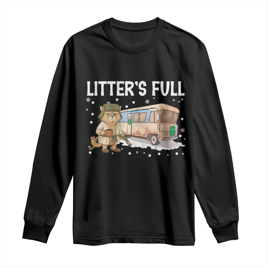 Funny Christmas Vacation Litter's Full Cat Long Sleeve Shirt Xmas Movie - Wonder Print Shop