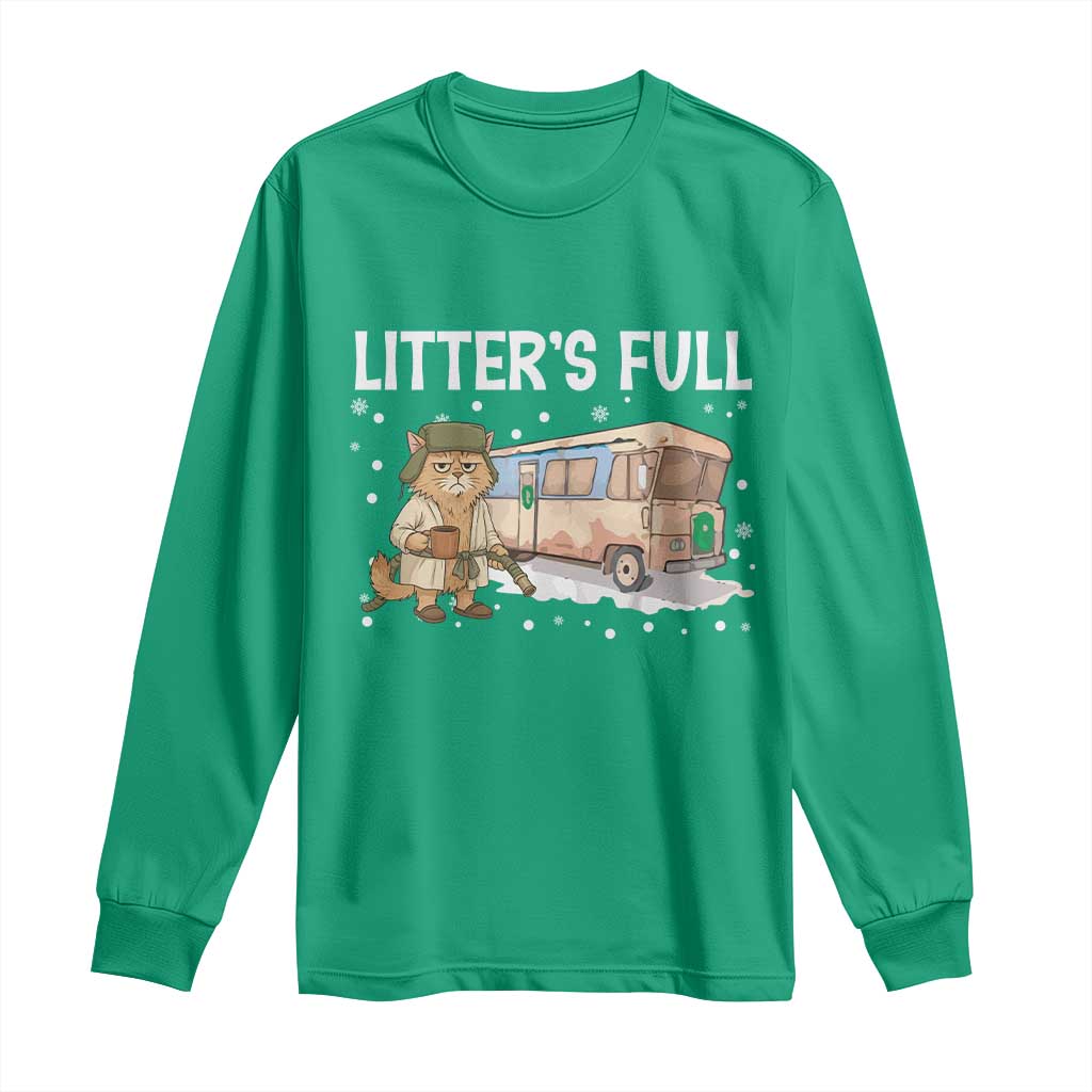 Funny Christmas Vacation Litter's Full Cat Long Sleeve Shirt Xmas Movie - Wonder Print Shop