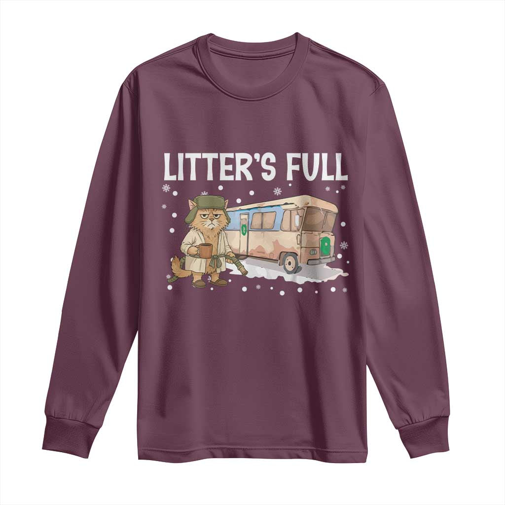 Funny Christmas Vacation Litter's Full Cat Long Sleeve Shirt Xmas Movie - Wonder Print Shop