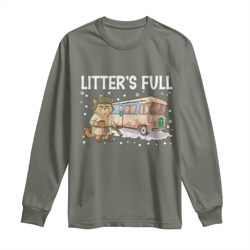 Funny Christmas Vacation Litter's Full Cat Long Sleeve Shirt Xmas Movie - Wonder Print Shop