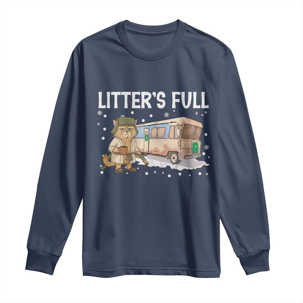 Funny Christmas Vacation Litter's Full Cat Long Sleeve Shirt Xmas Movie - Wonder Print Shop