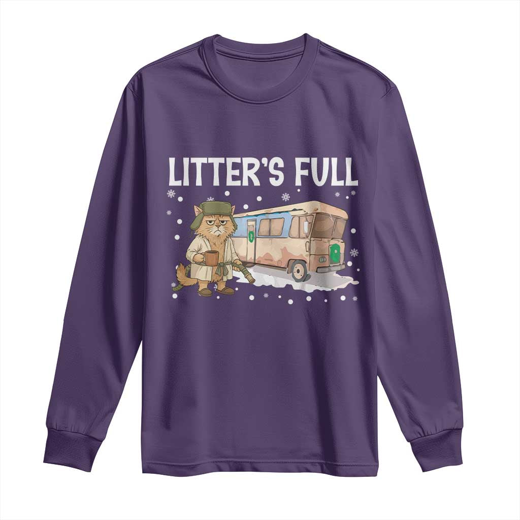 Funny Christmas Vacation Litter's Full Cat Long Sleeve Shirt Xmas Movie - Wonder Print Shop