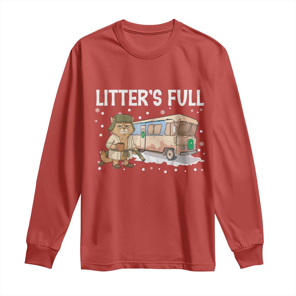 Funny Christmas Vacation Litter's Full Cat Long Sleeve Shirt Xmas Movie - Wonder Print Shop