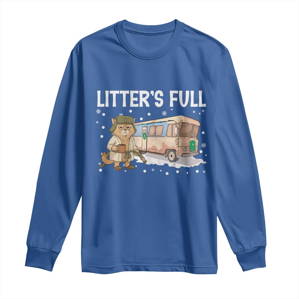 Funny Christmas Vacation Litter's Full Cat Long Sleeve Shirt Xmas Movie - Wonder Print Shop