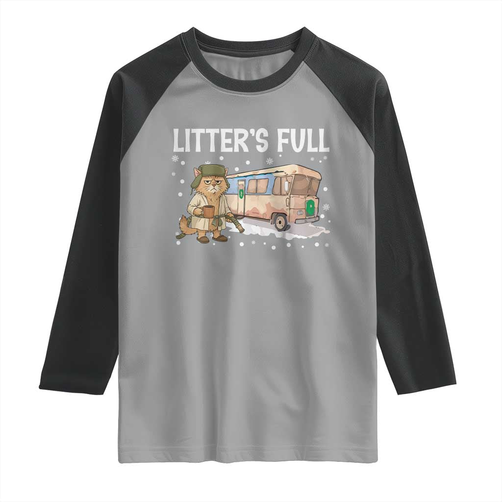 Funny Christmas Vacation Litter's Full Cat Raglan Shirt Xmas Movie - Wonder Print Shop
