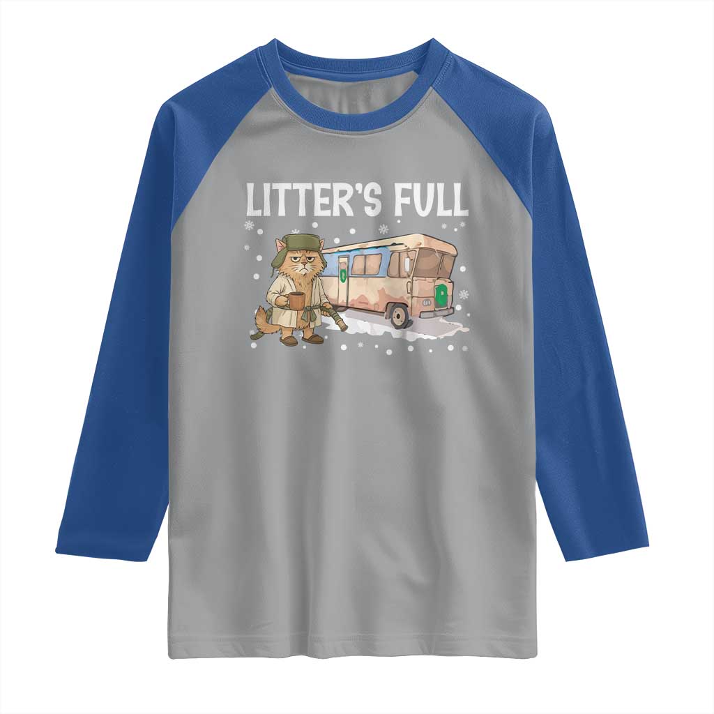 Funny Christmas Vacation Litter's Full Cat Raglan Shirt Xmas Movie - Wonder Print Shop