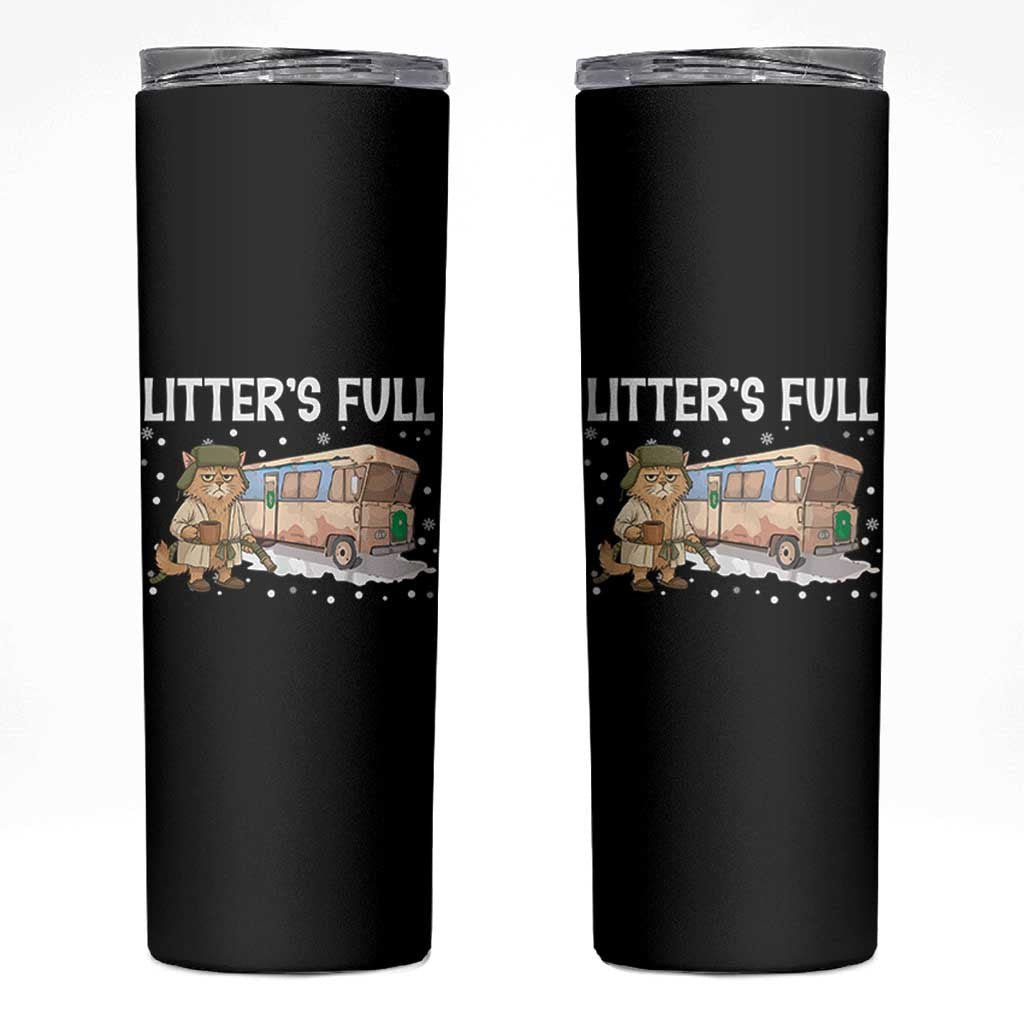 Funny Christmas Vacation Litter's Full Cat Skinny Tumbler Xmas Movie - Wonder Print Shop