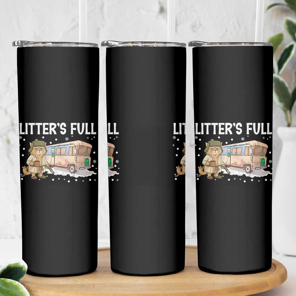 Funny Christmas Vacation Litter's Full Cat Skinny Tumbler Xmas Movie - Wonder Print Shop