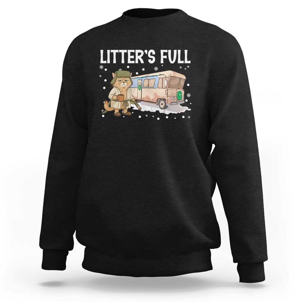 Funny Christmas Vacation Litter's Full Cat Sweatshirt Xmas Movie - Wonder Print Shop