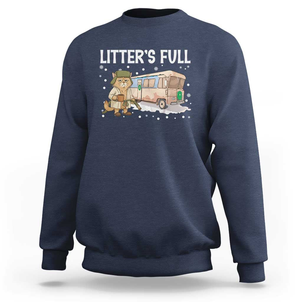Funny Christmas Vacation Litter's Full Cat Sweatshirt Xmas Movie - Wonder Print Shop