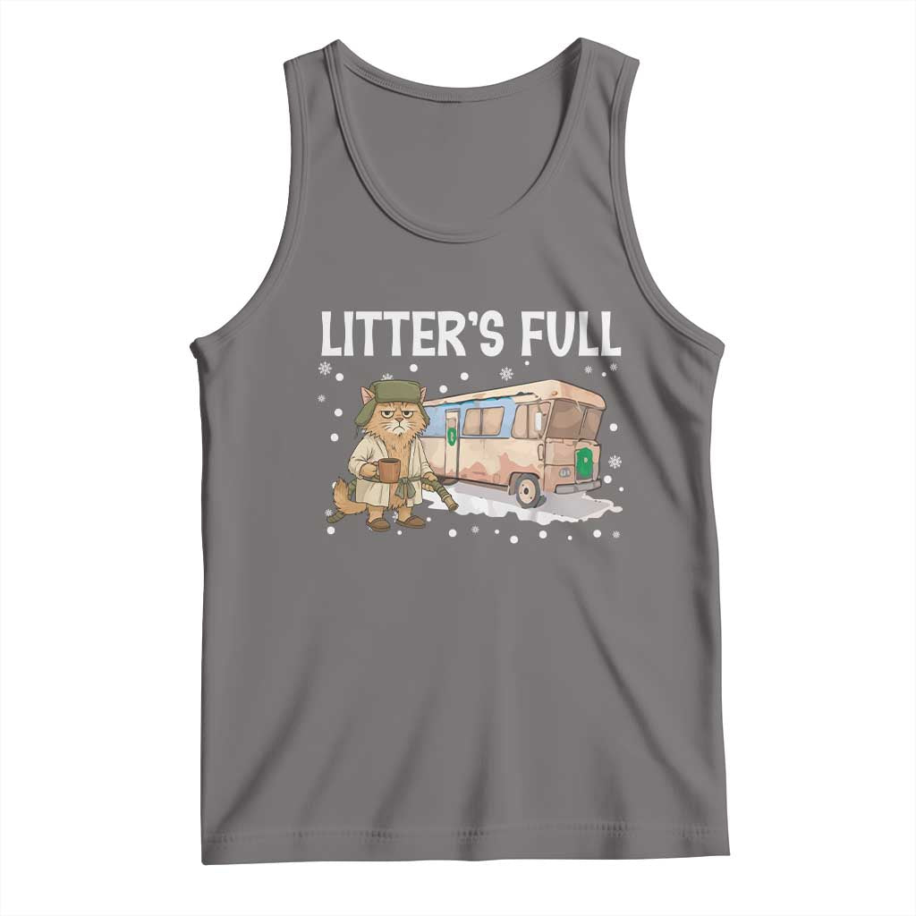 Funny Christmas Vacation Litter's Full Cat Tank Top Xmas Movie - Wonder Print Shop