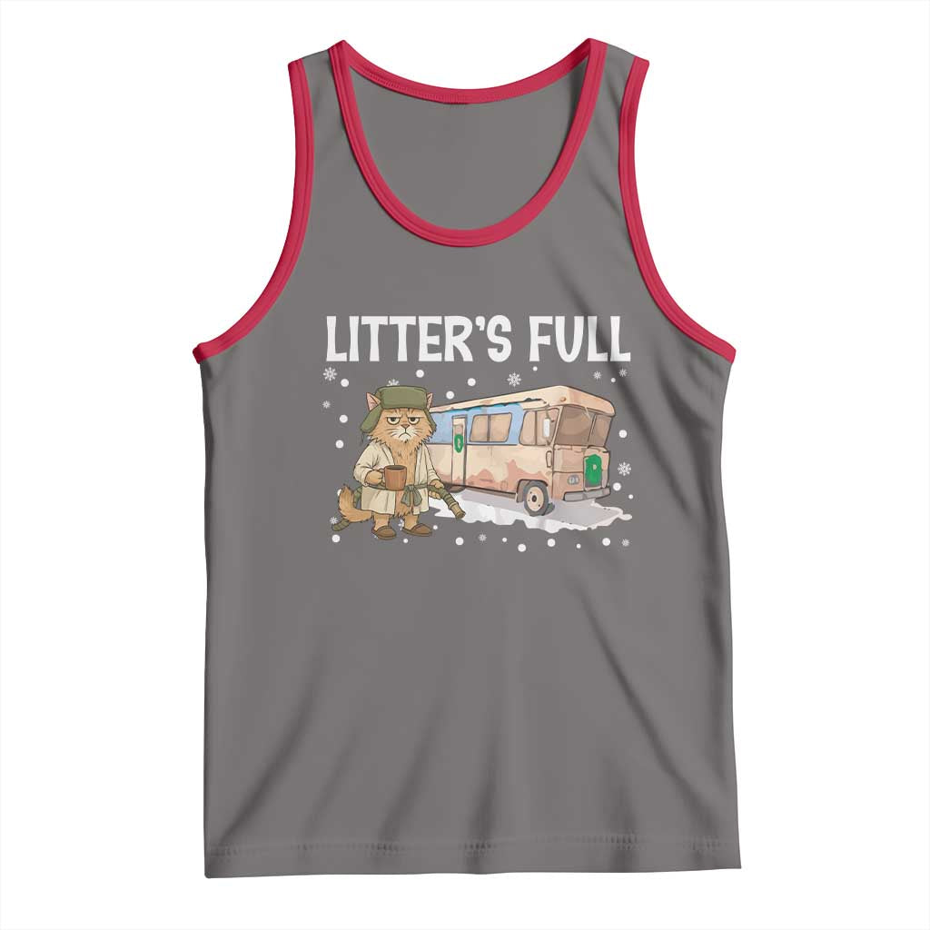 Funny Christmas Vacation Litter's Full Cat Tank Top Xmas Movie - Wonder Print Shop