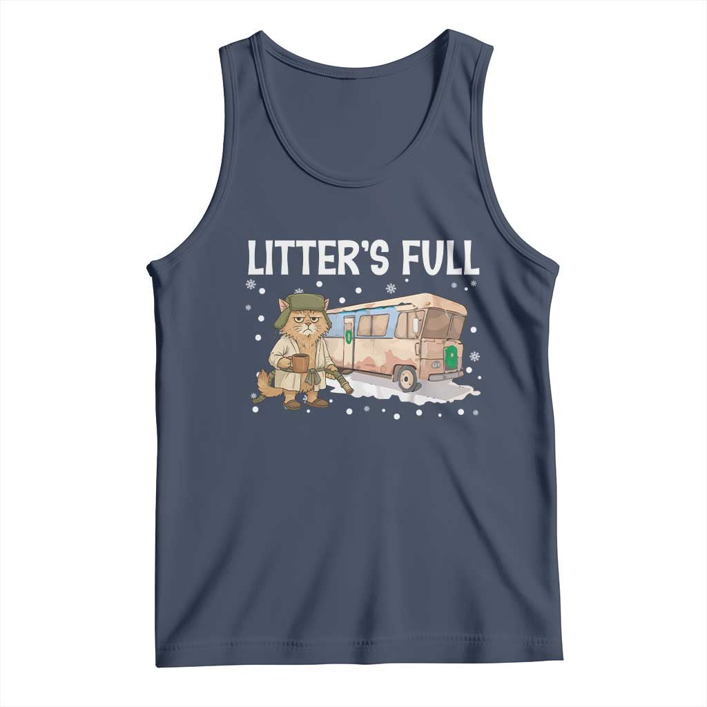 Funny Christmas Vacation Litter's Full Cat Tank Top Xmas Movie - Wonder Print Shop