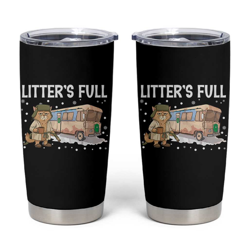 Funny Christmas Vacation Litter's Full Cat Tumbler Cup Xmas Movie - Wonder Print Shop