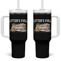 Funny Christmas Vacation Litter's Full Cat Tumbler With Handle Xmas Movie - Wonder Print Shop