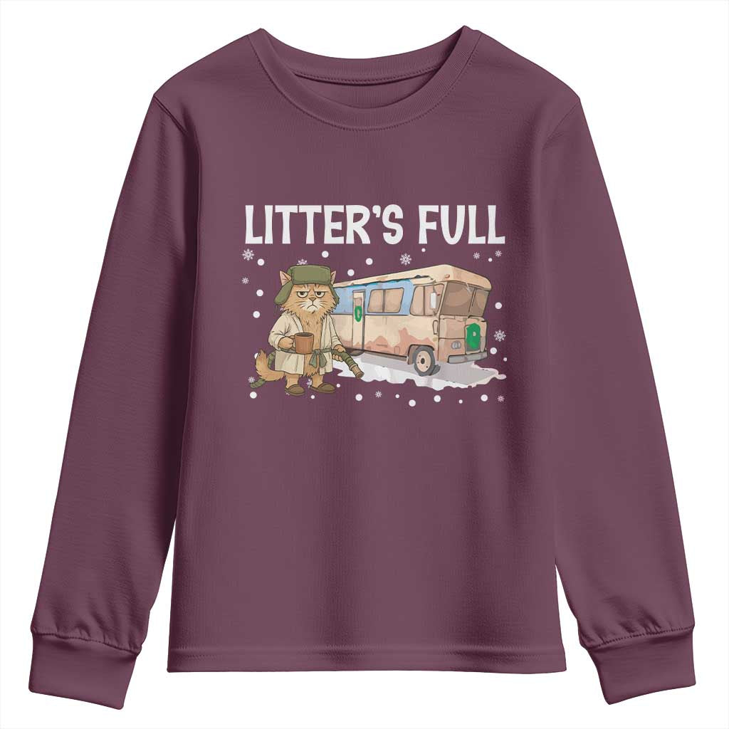 Funny Christmas Vacation Litter's Full Cat Youth Sweatshirt Xmas Movie - Wonder Print Shop