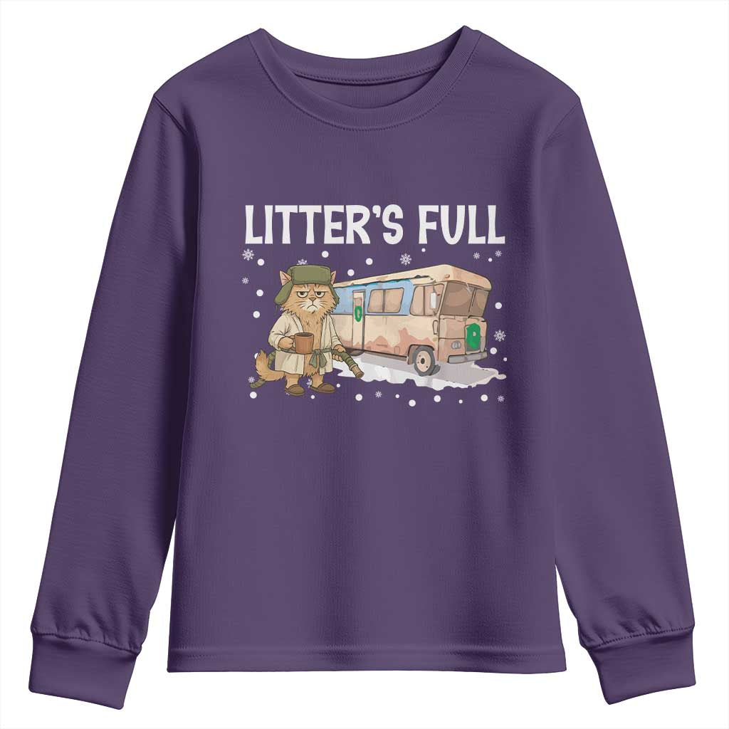 Funny Christmas Vacation Litter's Full Cat Youth Sweatshirt Xmas Movie - Wonder Print Shop