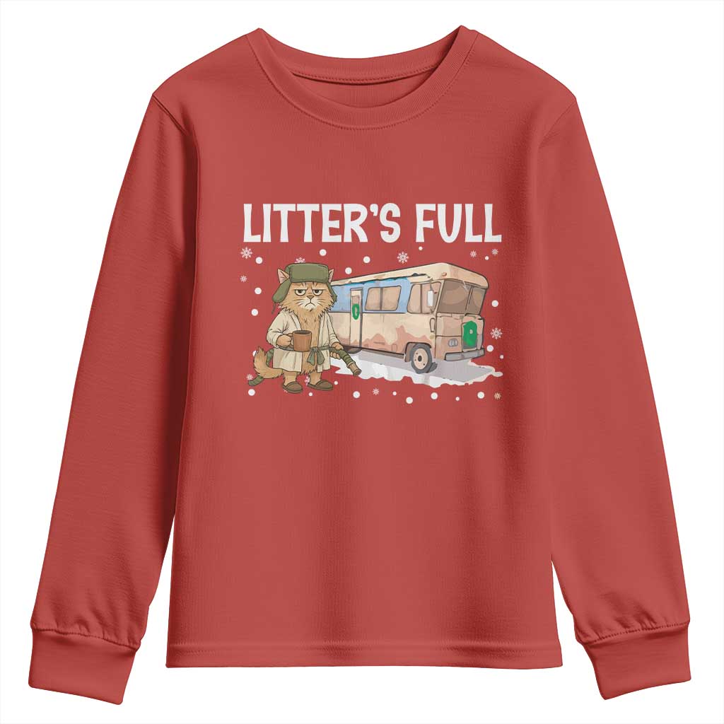 Funny Christmas Vacation Litter's Full Cat Youth Sweatshirt Xmas Movie - Wonder Print Shop